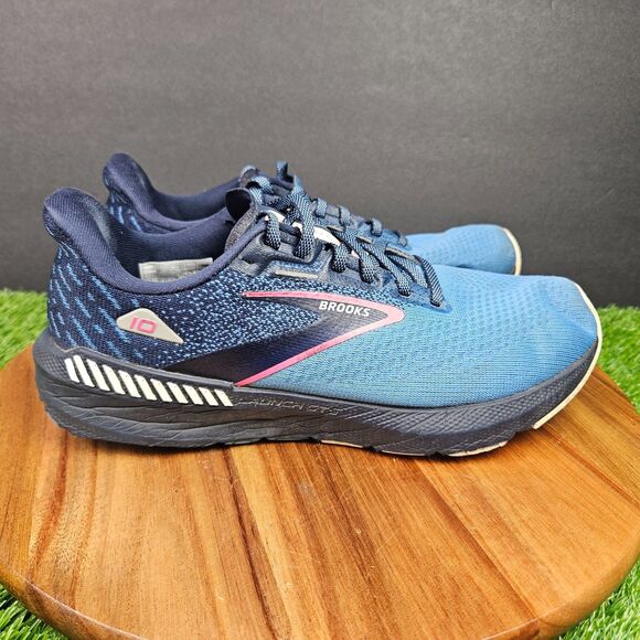 Brooks Launch GTS 10 Womens Shoes Size 8.5 Blue Black Athletic Running Sneakers - Picture 1 of 16